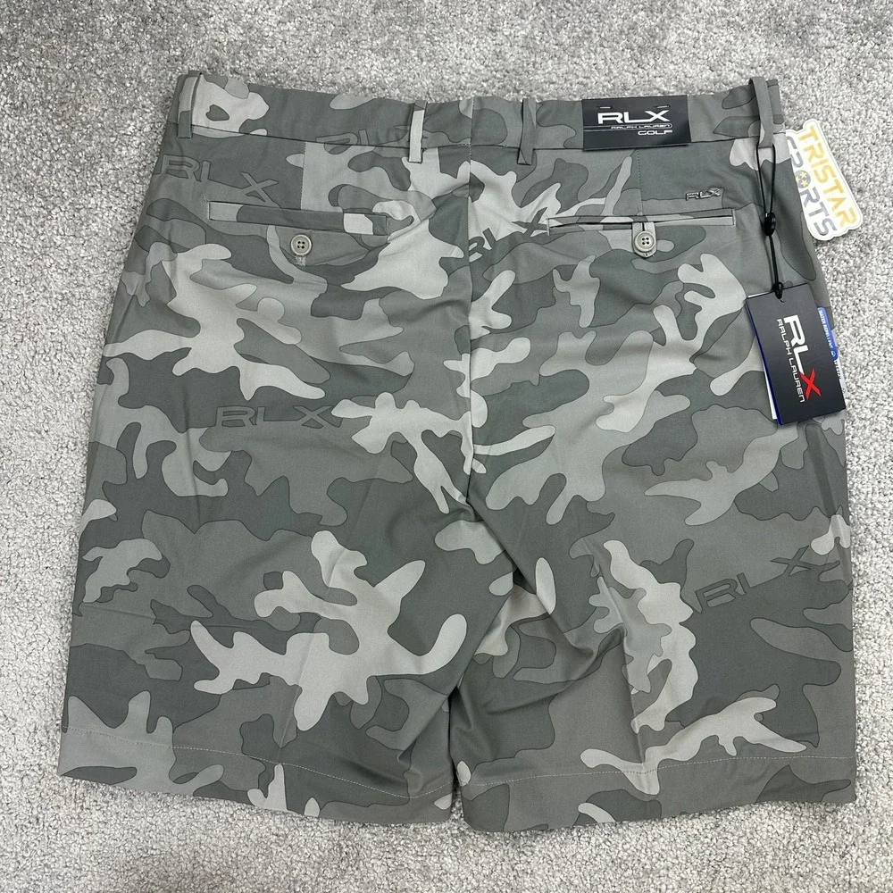 RLX Ralph Lauren Golf Shorts Mens 33 Gray Camo Water Repellent Performance